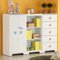 토끼 베이비장 세트 옷장 책장 서랍장 S1740 IH0947, 토끼 세트 S1740-블루