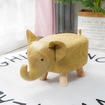 작은 벤치 원목 벤치의자 거실 나무 벤치소파 인테리어 패브릭 어린이 고무나무, Yellow Elephant - 탈부착 및 세탁 가능