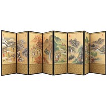 전통 8폭 장식용 병풍 - 풍속도