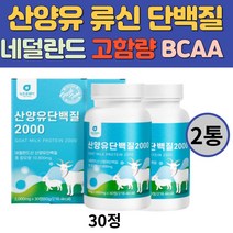 네덜란드 고함량 산양유 류신 단백질 분말 정 타블렛 mbp 성장기 청소년 중년 성인 노인 어른 용 분유 프로틴 보충제 goat milk protein 알약 정제, 2통