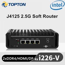 4x 인텔 i226V 2500M LAN 셀러론 J4125 2.5G 라우터 2xDDR4 HDMI1.4 DP1.2 팬리스 미니 PC OPNsense 방화벽 VPN 서버, CHINA, pfSense + EU, 8GB Ram 128GB SSD