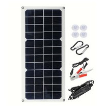 12V 30W 태양 전지 패널 자동차 밴 보트 캐러밴 캠핑 트리클 휴대용 배터리 충전기, 한개옵션0