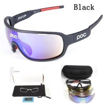 poc 야외 승마 편광 선글라스 스포츠 승마 산악 자전거 고글 방풍 uv 사이클링 안경, 검은 색