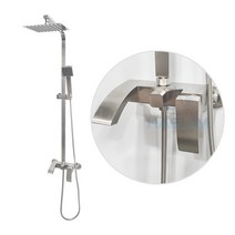 토바 SUS304 스텐레스 샤틴 사각해바라기 샤워기 레인샤워 (샤워줄 샤워설치부속 포함)