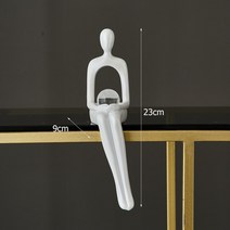 북유럽 거실 장식 조각상 추상 수지 동상 황금 미니어처 가정 책장 액세서리 스마스 선물, 펄 화이트 스타일