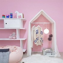 쁘띠메종 하우스 키즈행거 옷장 M 커버 풀세트 화이트 + 캔디라이트 아쿠아블루, one color/free