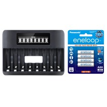 8구 LCD AA AAA 급속충전기 + 에네루프 AA AAA 충전지 세트, 8구AA AAA충전기+에네루프AAA(작은거)4알