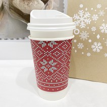 [소행섬] 니트 패턴 친환경 컵홀더 (레드), 1000ea