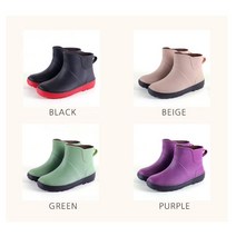 SSOOMI 패션레인부츠 무광 발목장화 설거지 텃밭 작업용 농사용 소프트한 재질 신고벗기 편한 장화 장마철 필수템