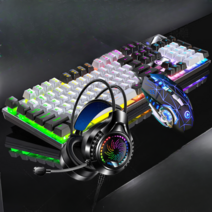 키보드마우스이어폰세트온라인 컴퓨터게임오피스무음, K500그레이-블랙투톤, 키보드-G15 마우스-큐세븐 이어폰