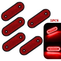 1/2/5/10Pcs 24V 6 LED 빨간색 흰색 노란색 트럭 트레일러 픽업 사이드 마커 표시 등 라이트 카 사이드 장, 01 5Pcs Red