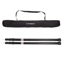 TOMSHOO 알루미늄 캠핑 타프폴대 230cm 조절가능, 블랙, 2개