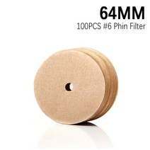 100pcs 커피 여과지 원형 60mm 목질 섬유 없음. 6 커피 필터 카페 도구 모카 포트 베트남 핀 스 드립, 씨엔, 64mm 100개