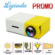 LEJIADA YG300 Pro LED 미니 프로젝터 480x272 픽셀 지원 1080P HDMI USB 오디오 휴대용 홈 미디어 비디오 플레이어, 협동사, 파란색, EU(한국사용가능)