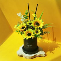 센터피스 디퓨저 개업 승진 축하 선물 돈들어오는 화분 해바라기 블루 장미 실내 방향제, 핑크장미, 300ml, 라일락