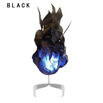 1pc Floating Fireball Prop Simulation LED Glowing Fire Flame Creative Halloween Fun Magic Props Part, [01] Black