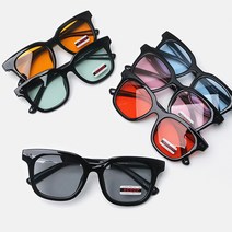 (아이마스크증정)컬러풀 데일리 패션 틴트 렌즈 뿔테 선글라스 자외선UV차단 G0196