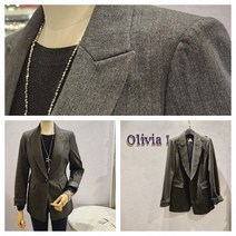 올리비아로렌 신축성 좋은 헤링본 테일러드 카라 원버튼 정장 자켓 nc청주점 (세트 팬츠도 판매) vopgaww9211