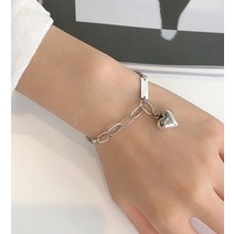 [HO]왕 하트 언발 체인 팔찌 [써지컬스틸]
