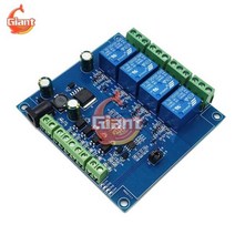 Modbus-RTU DC 7-24V 사방 4CH 릴레이 모듈 스위치 입력 및 출력 RS485 TTL 컨트롤러 역방향 연결 신호 출력