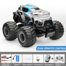 RC Car 원격 제어 자동차 어린이 장난감 RC 남아용 고속 락킹 스프레이 오프로드 스턴트 댄스 전기 선물, Style 1-Dual RC