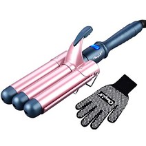 CkeyiN 웨이브 다리미 헤어 다리미 웨이브 마이너스 이온 170℃ 220℃ 2단계 온도 조절 급속 가열 컬 다리미 25mm 코테 프로 사양 … (pink 32mm)