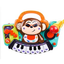 DJ 원숭이 키보드 악기 효과음 피아노 마이크 영유아 어린이 음악 장난감