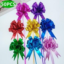 웨딩카 장식 102050pc 당겨 활 선물 매듭 리본 크리스마스결혼 생일 포장 자동차, 없음, rose red+50pcs