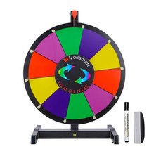 Voilamart 38.1cm(15인치) 테이블 탑 회전 상판 회전 휠 드라이 지우기 내구성 있는 플라스틱 베이스가 있는 슬롯 10개 포인터 2개 파티 펍 무역 박람회 카니