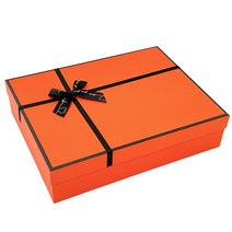 루루홈 주황색 리본 선물 포장 박스, 선물 포장 박스 8호 1개