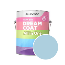 젯소가 필요없는 친환경 수성페인트 드림코트 올인원 에그쉘광 0.9L, 스카이블루