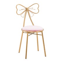 현대 간단한 Bowknot 온라인 연예인 메이크업 벤치 등받이 네일 의자 침실 북유럽 소녀 등받이, [나비의자]핑크플란넬쿠션