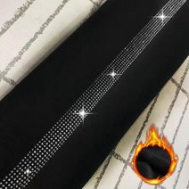 신제품 하이 웨이스트 스트레치 두꺼운 벨벳 레깅스 여성용 블링블링 핫 드릴링 발목 길이 바지 블랙