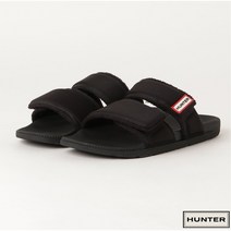 헌터 샌들 스트랩 2단 벨크로 경량 플랫폼 슬리퍼 블랙
