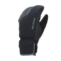 SEALSKINZ 유니 방수 극한의 추운 날씨 사이클 스플릿 핑거 장갑 블랙/그레이 스몰, Medium_Black/Grey, Black/Grey_Medium
