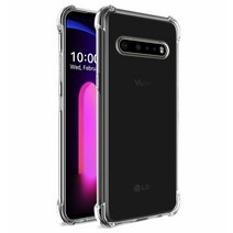 Starhemei LG V60 ThinQ 케이스 부드러운 TPU 충격 흡수 유연한 개스킷 보호 커버 ThinQ용 투명, Clear
