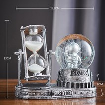 모래멍 샌드아트 샌드액자 모래시계 거실 사무실 인테리어 소품 빈티지 시계 홈 액세서리 럭셔리 홈 장식 방 회전 금속 시계 사무실 책상 액세서리 시계 타이머, 음악과 함께 플래시 b