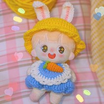 수제 10cm/15CM/20CM 3 피스 인형 옷 니트 모자 턱받이 빵 바지 정장 면화 정장 의류 드레스, 20cm