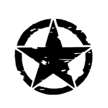 그리븐 빈티지 별 자동차 데칼 스티커 50091 50cm, 무광블랙, 1개