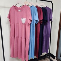 국내생산 여름 스판 반팔 원피스잠옷