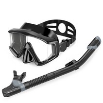 스노클링 스쿠버 다이빙 마스크 성인 전문가용, 블랙 다이빙 마스크+스노클