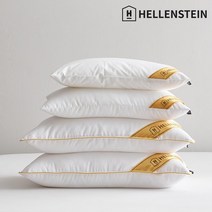 [hellenstein베개] [헬렌스타인] 다운필 베개 2개 + 텐셀 방수 베개커버 2개 50x70, 다운필 낮은베개(800g)+베개커버 화이트