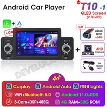 카오디오 카플레이 유니버설 1 Din 안드로이드 자동차 라디오 VW BMW 닛산 도요타 혼다 멀티미디어 플레이, 08 T10-1 DVR CAM GIFT