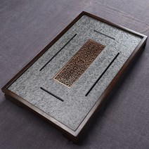 차판 다도찻판 보이차 다도판 다관 다도받침대 다기상 다구 찻상 차트레이, 라지 패턴 53x33흑단