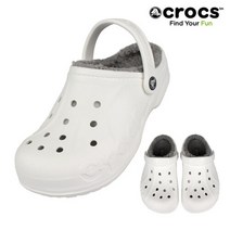 크록스 크록스 바야 라인드 클로그 털신 화이트 205969-11H