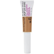 Maybelline New York Super Stay 슈퍼 스테이 풀 커버리지 브라이트닝 오래 지속 눈 밑 컨실러 리퀴드 메이크업 최대 24시간 패들 어플리케이터 포함 샌드 6., 0.23 Fl Oz (Pack of 1) Maybell, 45 Tan