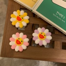 스마일 해바라기꽃 석고방향제 + 리필오일 5ml 차량용 인테리어소품 답례품 선물, 코튼블라썸, 핑크