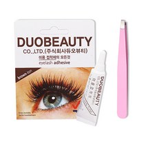 듀오뷰티 풀 속눈썹 접착제 글루 미용 트위저 족집게 세트, 브라운(갈색)+족집게(bu_026)