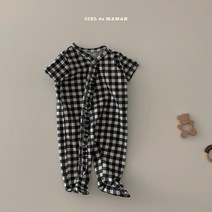 [오늘출발] 체크 프릴 신생아 반팔배냇 출산선물