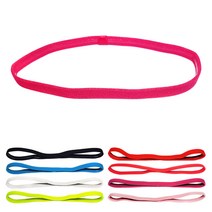 지유나인 헤드밴드 스포츠 슬림 헤어밴드 5개입, 로즈레드